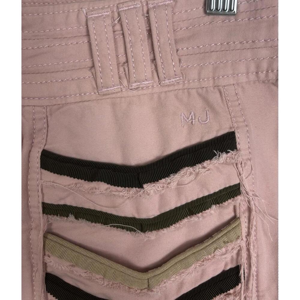 Marc Jacobs Pink Cotton Distressed Ribbon Mini Skirt 2 Chevron Frayed Hem 1505 - Picture 4 of 10